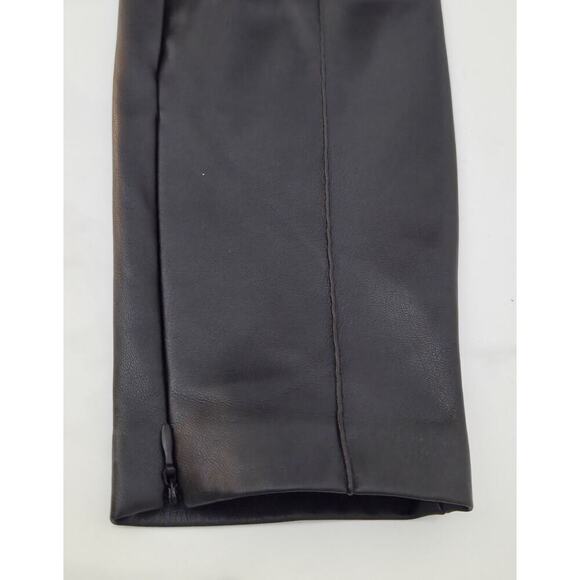 Zara‎ Medium Faux Leather Pants Black Slim with Ankle Zip - Picture 5 of 7